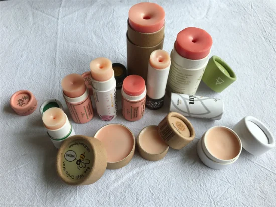 Empaquetado redondo modificado para requisitos particulares al por mayor del papel del desodorante, tubo del cilindro de la cartulina de Kraft del protector labial Oilproof